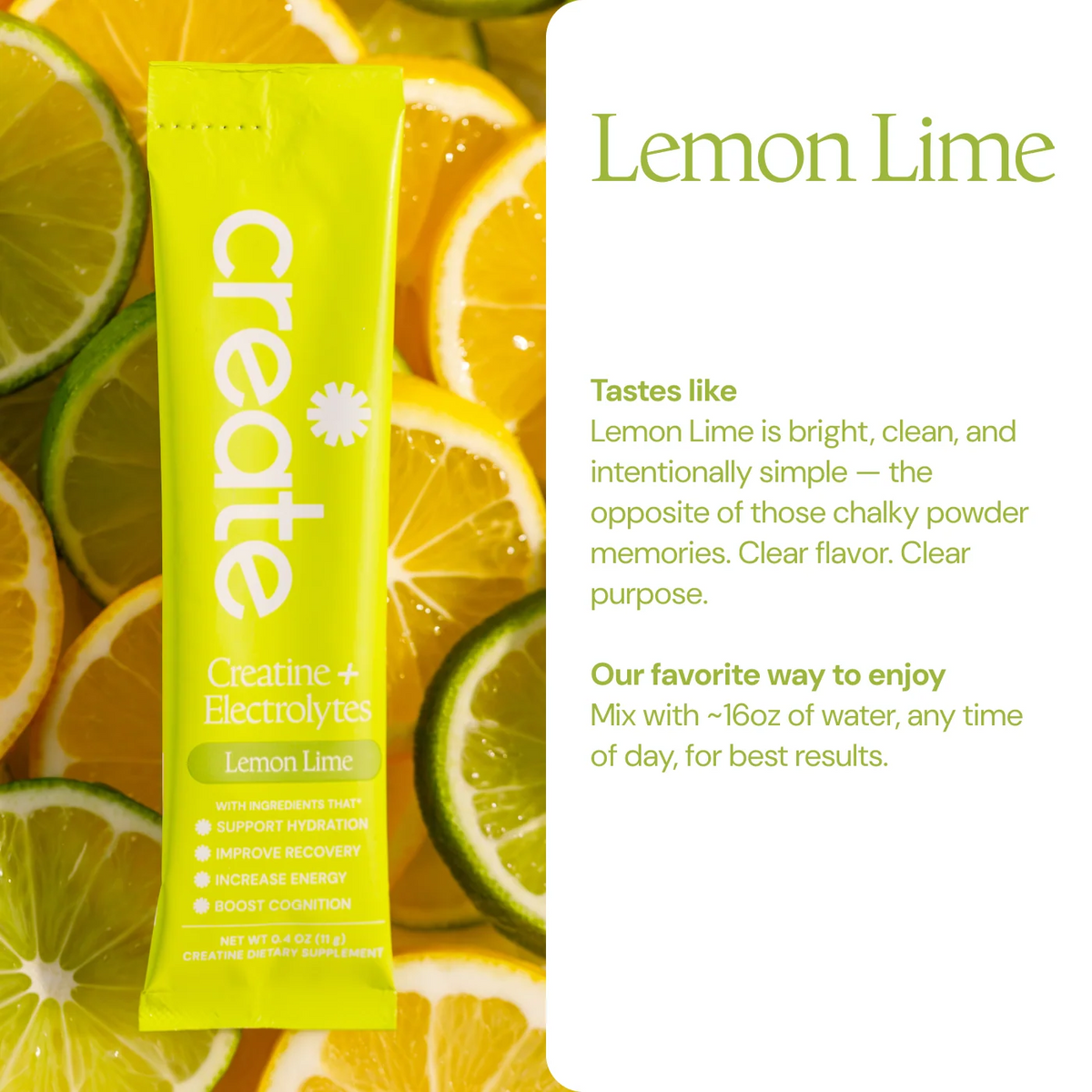 Creatine + Electrolytes Mix Lemon Lime