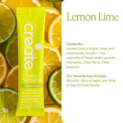Creatine + Electrolytes Mix Lemon Lime