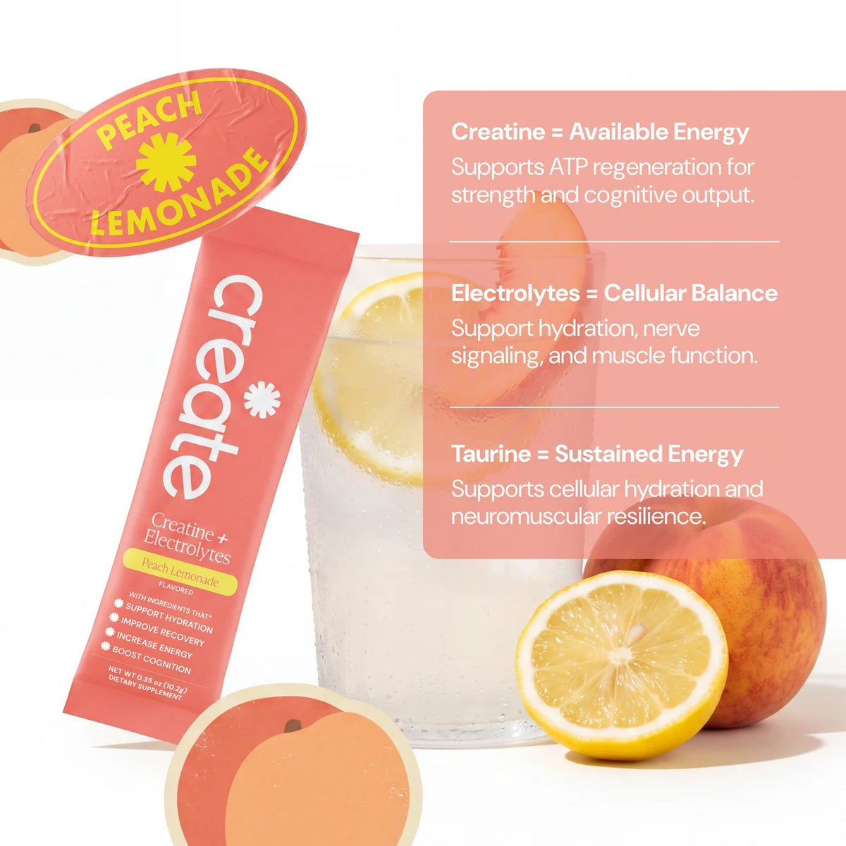 Creatine + Electrolytes Mix Peach Lemonade