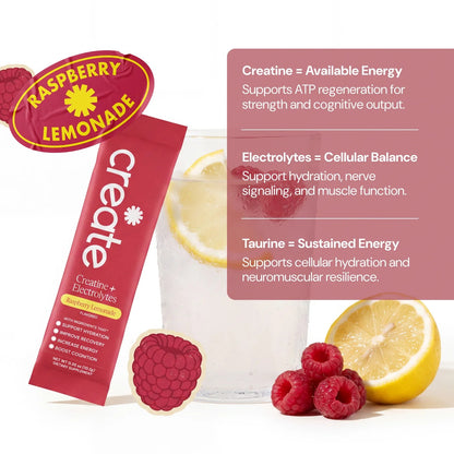 Creatine + Electrolytes Mix Raspberry Lemon