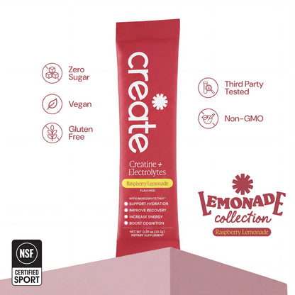 Creatine + Electrolytes Mix Raspberry Lemon