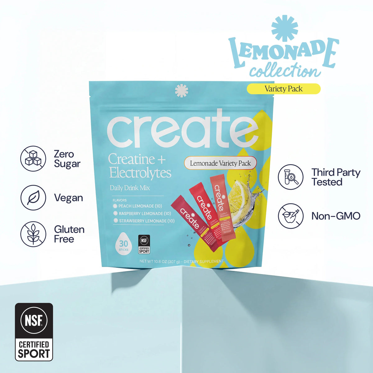 Creatine + Electrolytes Mix Variety Lemonade