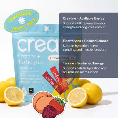 Creatine + Electrolytes Mix Variety Lemonade
